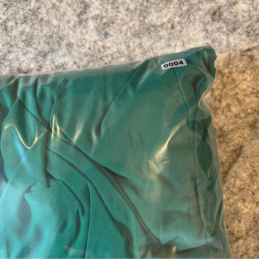 Mac‎ Duggal 55681 Womens Size 6 Green Short Puff Sleeve V-Neck Long Maxi Dress